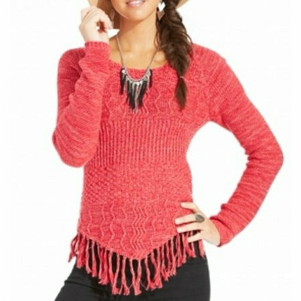 Fringe accent sweater